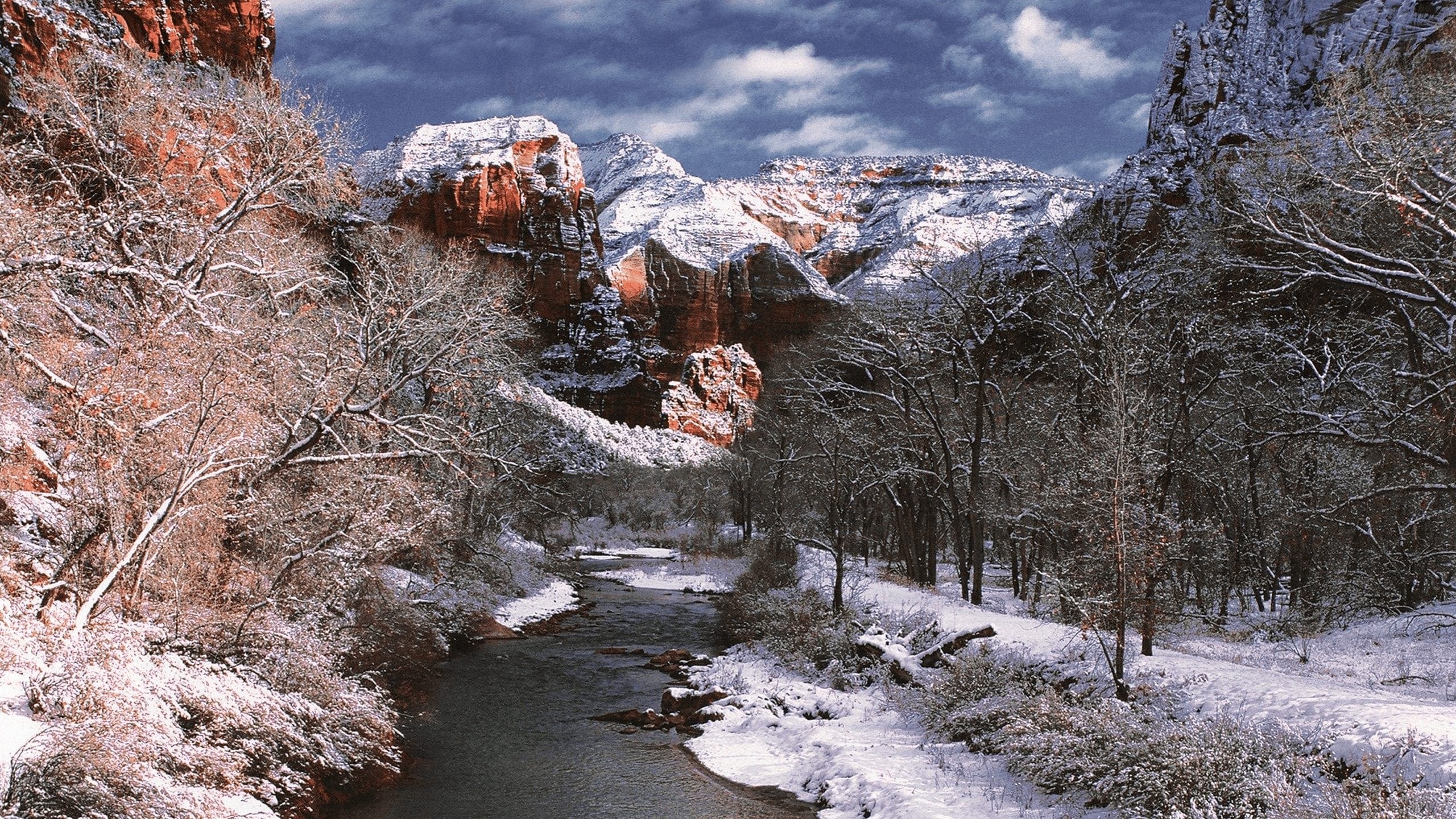 Virgin River in Winter, Zion National Park, Utah