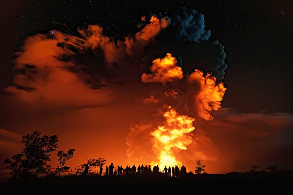January 2021 - Park of the Month 9 Visitors and new summit eruption Kilauea Overlook