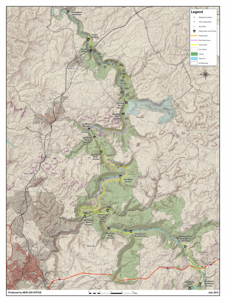 new river gorge river access map