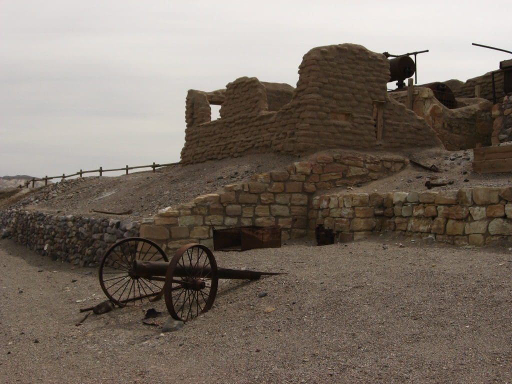 March 2021 - Park of the Month 18 Ruins of the Harmony Borax Works facility with an old canon.